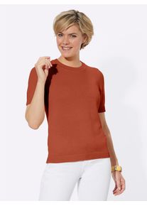 Casual Looks Damen Kurzarmpullover "Pullover", rot, Gr. 40, unifarben, 50% Baumwolle, 50% Polyacryl, Pullover