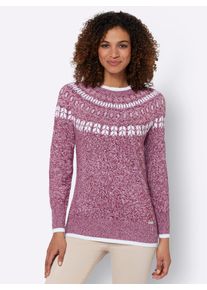 Casual Looks Damen Norwegerpullover "Pullover", bunt, Gr. 38, gemustert, mehrfarbig, meliert, Norwegermuster, 60% Polyacryl, 40% Baumwolle, Pullover