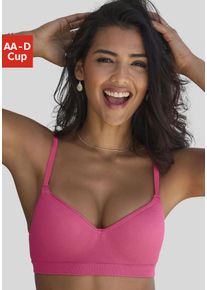 Lascana Damen Push-up-BH "COMFY BRA", Gr. 90, pink, Piquu00e9, Obermaterial: 50% Baumwolle, 33% Polyamid, 14% Polyester, 3% Elasthan, modisch, BHs,