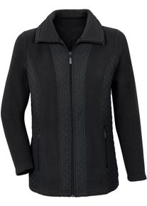 Casual Looks Damen Fleecejacke, schwarz, Gr. 38, unifarben, 100% Polyester, Jacken