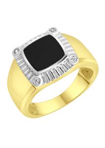 Firetti Herren Fingerring "Schmuck Geschenk Silber 925 Silberring Siegelring", 68, Silber 925 (Sterlingsilber), 4,6mm, schwarz, Silber 925