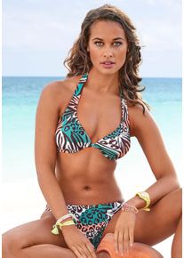Venice Beach Damen Bügel-Bikini-Top "Maia", grün, Gr. 40, bedruckt, Animalprint, Polyamid, Bikini-Oberteile, in trendigem Druck