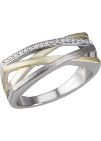 Firetti Damen Fingerring "Schmuck Geschenk Silber 925 Silberring Ring Bicolor", 54, Silber 925 (Sterlingsilber), 2,8mm, gold, Silber 925
