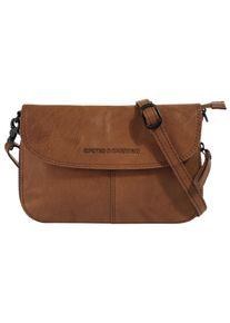 SPIKES & SPARROW Damen Umhängetasche, SPIKES & SPARROW, braun, Leder, unifarben, leicht glänzend, Taschen, echt Leder