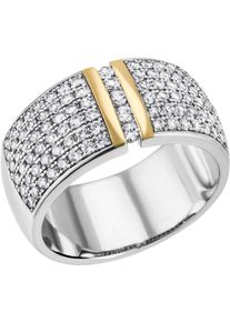 Firetti Damen Fingerring "Schmuck Geschenk Silber 925 Silberring Ring Bicolor", 54, Silber 925 (Sterlingsilber), 9,7mm, gold, Silber 925