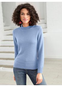 Casual Looks Damen Stehkragenpullover "Pullover", blau, Gr. 40, meliert, unifarben, 50% Baumwolle, 50% Polyacryl, Pullover