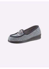 Schawos Damen Hausschuh, Gr. 37, grau, Textil, Schuhe