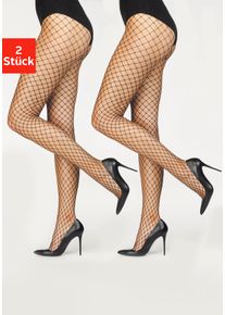 Buffalo Damen Netzstrumpfhose, Gr. 32, schwarz, Obermaterial: 85% Polyamid, 15% Elasthan, Netz, uni, Strumpfhosen, mit Wohlfühlbund