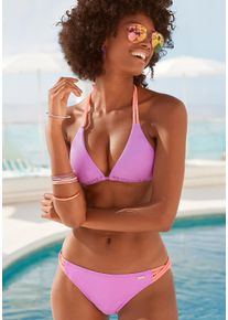 Venice Beach Damen Triangel-Bikini-Top "Anna", lila, Gr. 34, unifarben, kontrastfarbene Details, Polyamid, Bikini-Oberteile, mit geflochtenen Details