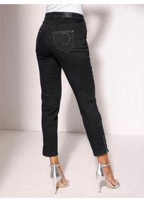 Damen 5-Pocket-Jeans, schwarz, Gr. 18, CREATION L PREMIUM, unifarben, 65% Baumwolle, 31% Polyester, 4% Elasthan, Jeans