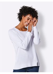 Damen Strickpullover "Lyocell-Baumwoll-Pullover", weiß, Gr. 40, CREATION L PREMIUM, unifarben, 70% Lyocell, 30% Baumwolle, Pullover