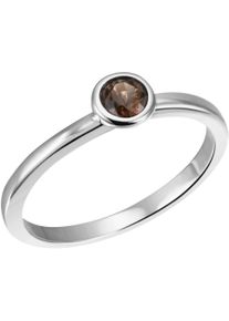 Firetti Damen Fingerring "Schmuck Geschenk Gold 375 Gold 585 Goldring Solitär", 52, Weißgold 585, 1,8mm, braun, Weißgold 585, Fingerringe, mit