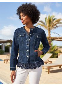 Heine Damen Jeansblazer "Jeans-Blazer", blau, Gr. 36, 96% Baumwolle, 4% Elasthan, Besatz:100% Baumwolle, Blazer