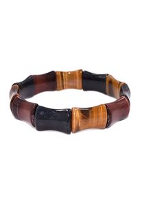 Firetti Damen Armband "Schmuck Geschenk Armschmuck Armkette Edelstein Farbstein Tigerauge", Stein-Silikon, bunt, Stein, Silikon, Armbänder, Made in