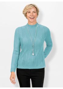 CLASSIC Damen Stehkragenpullover "Pullover", blau, Gr. 38, unifarben, 100% Polyacryl, Pullover
