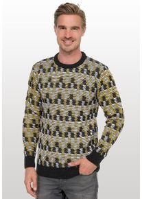 Rusty Neal Herren Strickpullover, gelb, casual, Gr. M, 70% Polyacryl, 30% Baumwolle, Pullover, mit schöner Musterung