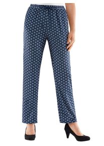 Classic Basics Damen Jerseyhose, blau, Gr. 40, gemustert, 100% Polyester, Hosen