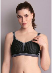 Anita active Damen Sport-BH, Gr. 90, schwarz, Stoff, Obermaterial: 62% Polyamid, 21% Polyester, 17% Elasthan, unifarben, clean, matt, Mesh, Basic,