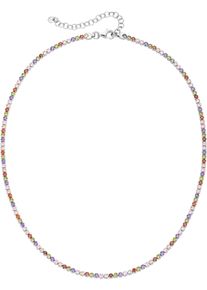 Firetti Damen Collier "Schmuck Geschenk Silber 925 Halsschmuck Halskette Tenniskette Glitzer", Silber 925 (Sterlingsilber), L: 43cm B: 2,4mm, bunt,