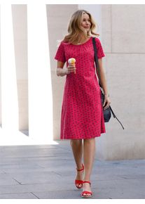 Inspirationen Damen Shirtkleid "Jersey-Kleid", rot, Gr. 20, geblümt, gemustert, mehrfarbig, bedruckt, Jersey, Single Jersey, 100% Baumwolle, Kleider