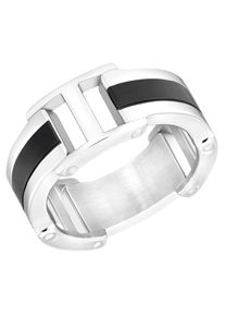s.Oliver Herren Fingerring "2035800/-01/-02/-03", 62, Edelstahl, 10mm, schwarz, Edelstahl, Fingerringe
