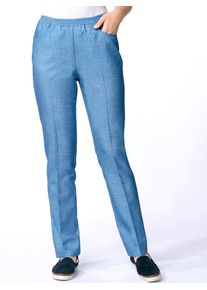 Classic Basics Damen Schlupfhose, blau, Gr. 20, unifarben, meliert, 100% Polyester, Hosen