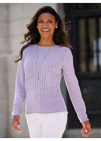 Classic Basics Damen Strickpullover "Langarm-Pullover", lila, Gr. 42, unifarben, 100% Baumwolle, Pullover