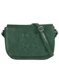 Bruno Banani Damen Umhängetasche "Mandala", grün, Leder, vintage, Taschen, echt Leder