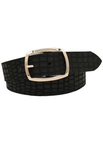AnnaMatoni Damen Ledergürtel, schwarz, elegant,feminin,modisch, Gr. 105, unifarben, Kroko-Optik, Leder, Gürtel