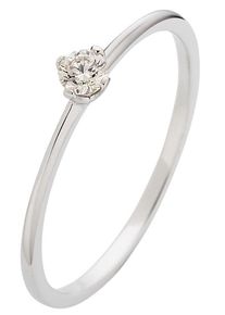 Phoenix PHÖNIX Damen Fingerring "Schmuck Geschenk Gold 333 Fingerring Damenring Solitär LIEBE", 51, 0,1 ct SI = kleine Einschlüsse, Weißgold 333-Diamanten,
