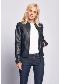 Maze Damen Lederjacke "31Ryana", blau, Gr. XS, Obermaterial: 100% Leder, Lamm / Futter: 100% Baumwolle / Ärmelfutter: 100% Polyester, Jacken