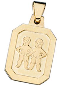 Jobo Damen Sternzeichen-Anhänger "Sternzeichen Zwilling", Gelbgold 333, gold, Gelbgold 333, Schmuckanhänger, 333 Gold