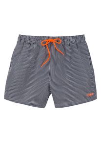 Buffalo Herren Badeshorts, schwarz-weiß, Gr. M, gestreift, Microfaser, Polyester, Recycling-Polyester, Microfaser, Badehosen, in feinem Streifenlook