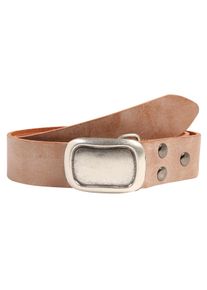 Damen Ledergürtel, beige, casual,modisch, Gr. 95, RETTUNGSRING BY SHOWROOM 019, unifarben, Leder, Gürtel, mit austauschbarer Schließe »Rechteck