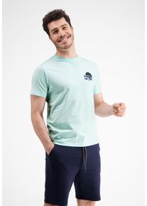 Lerros Herren T-Shirt "Lerros T-Shirt mit Brustprint *Follow the sun*", blau, Gr. S, 100% Baumwolle, Shirts