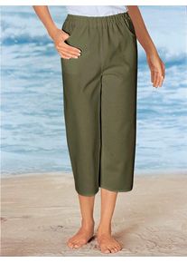 Classic Basics Damen Caprihose, grün, Gr. 40, unifarben, 100% Baumwolle, Hosen