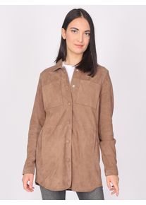 Maze Damen Lederjacke "4202172", grau, Gr. XL, Obermaterial: 100% Ziegenvelours / Innenfutter: 100% Baumwolle, Jacken