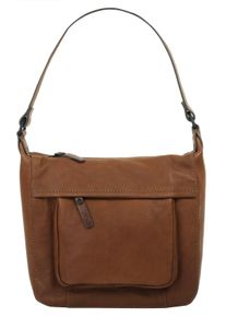 XZONE X-ZONE Damen Umhängetasche, braun, Leder, unifarben, Taschen, echt Leder