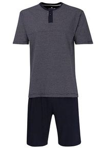Tom Tailor Herren Shorty "Nebraska", Gr. 54, blau, Single Jersey, Obermaterial: 100% Baumwolle, gestreift, unifarben, casual, Homewear-Sets, mit