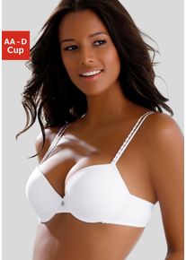Lascana Damen Push-up-BH, Gr. 85, weiß, Microtouch, Obermaterial: 82% Polyamid (TACTEL), 18% Elasthan (LYCRA), sexy, BHs, mit Bügel und mit