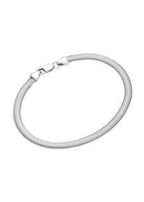 Smart Jewel Damen Armband "gedrückte Schlangenkette massiv, Silber 925", 19cm, Silber 925 (Sterlingsilber), silber, Silber 925 (Sterlingsilber),