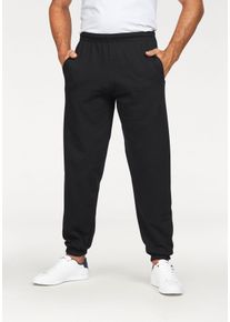Herren Sweathose, schwarz, sportlich, Gr. XXL, Fruit of the Loom, unifarben, angeraute Sweatware, Obermaterial: 80% Baumwolle, 20% Polyester, Hosen,