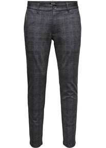 Only & Sons ONLY & SONS Herren Chinohose "MARK CHECK PANTS", schwarz, modisch, Gr. 29, kariert, Obermaterial: 64% Viskose, 31% Polyester, 5% Elasthan, Hosen