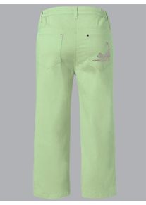 Classic Basics Damen Caprijeans, grün, Gr. 48, unifarben, 97% Baumwolle, 3% Elasthan, Jeans