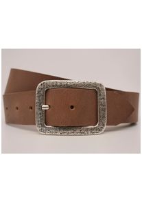 AnnaMatoni Damen Ledergürtel, grau, casual, Gr. 105, unifarben, Rindsleder, Gürtel, mit silberner Schließe