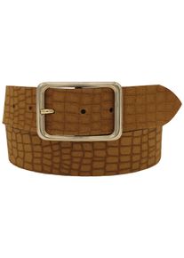 AnnaMatoni Damen Ledergürtel, braun, elegant,feminin,klassisch,modisch, Gr. 110, unifarben, Kroko-Optik, Leder, Gürtel