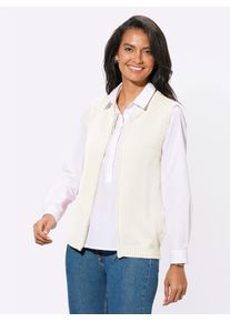 Casual Looks Damen Strickweste, weiß, Gr. 40, unifarben, 50% Baumwolle, 50% Polyacryl, Westen