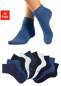H.I.S. H.I.S Damen Kurzsocken, Gr. 35, blau, Baumwollmischung, unifarben, Socken, mit eingestrickten Symbolen