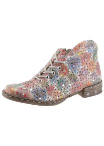 Rieker Damen Schnürboots, Gr. 38, bunt, Lederimitat, klassisch, Schuhe, Blockabsatz, Schnürschuh, Stiefelette mit tollem Lasercut