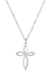 Amor Damen Kette mit Anhänger "9187973", mit Zirkonia, Silber 925 (Sterlingsilber), L: 45cm, bunt, Silber 925 (Sterlingsilber), Halsketten, mit